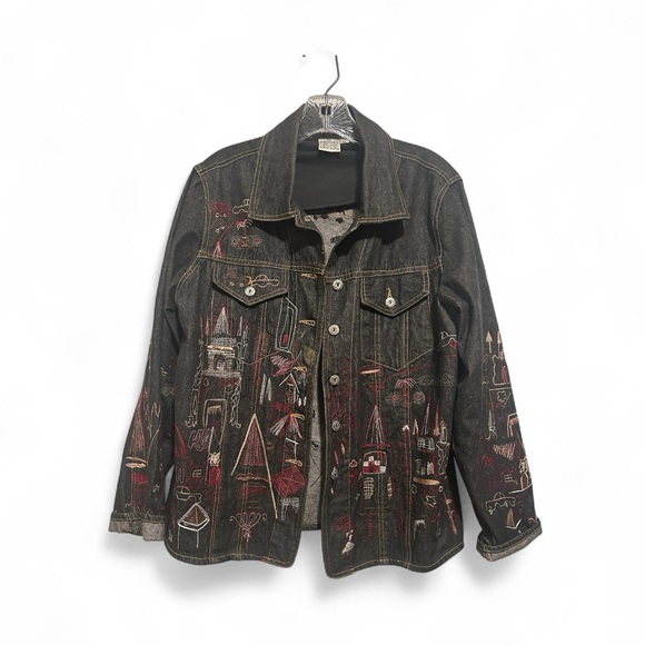 Parsley & Sage Jackets & Blazers - Parsley & Sage Vintage Artistic Embroidered Denim Jacket
